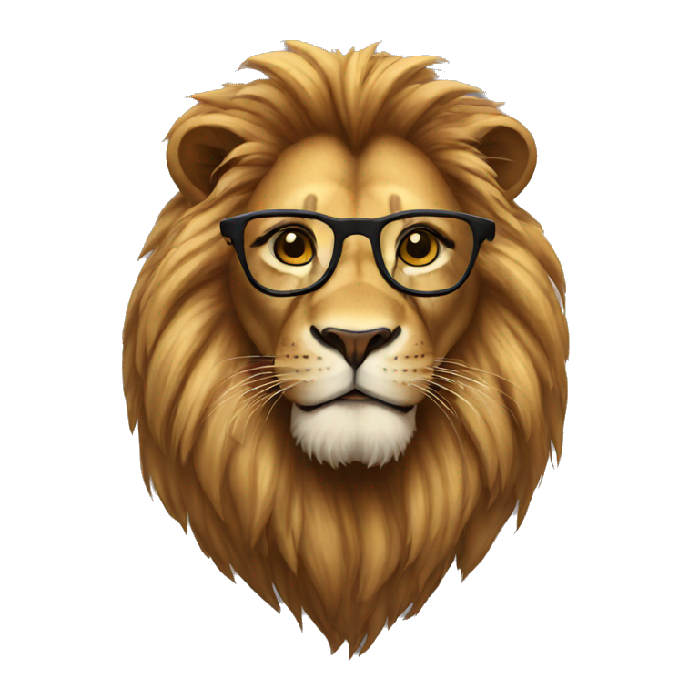 Lion with specs  emoji