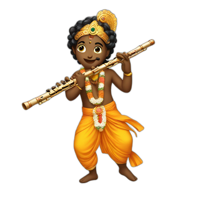 Krishna playing a flute emoji