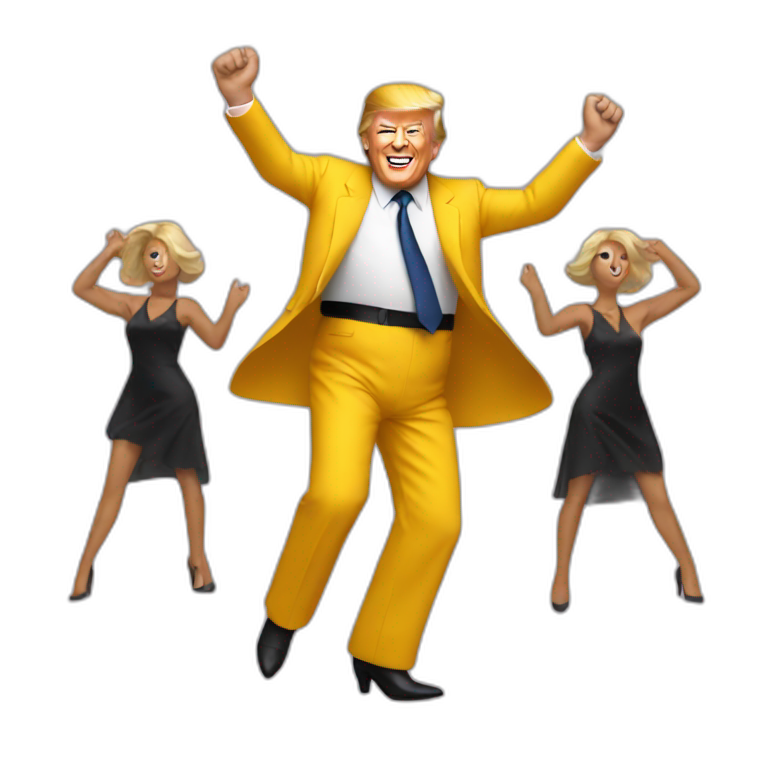 Trump disco dancing emoji