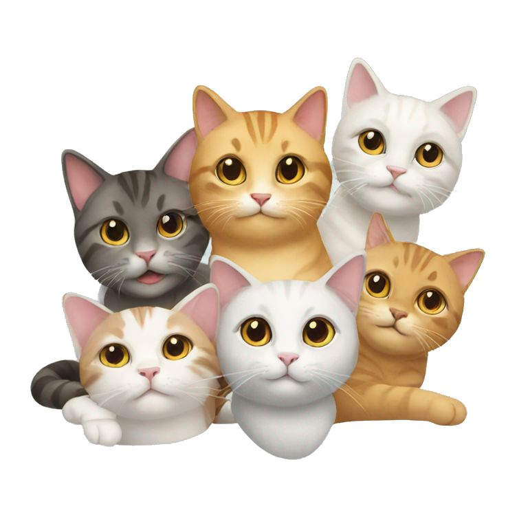 A cat with her friends  emoji