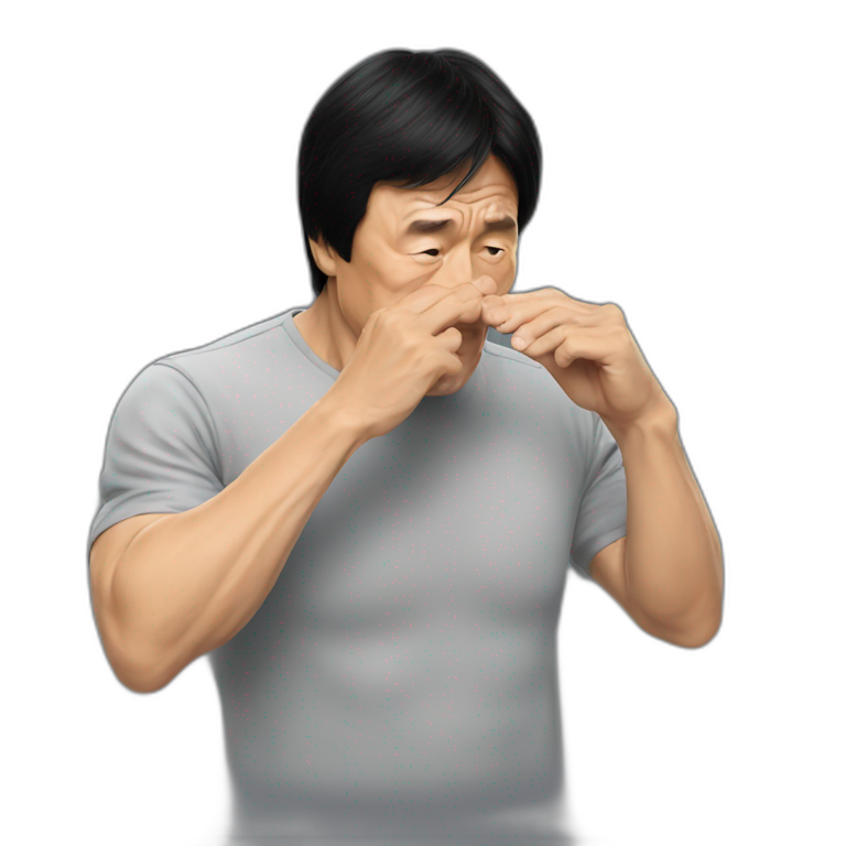 Jackie Chan rubbing his nose emoji