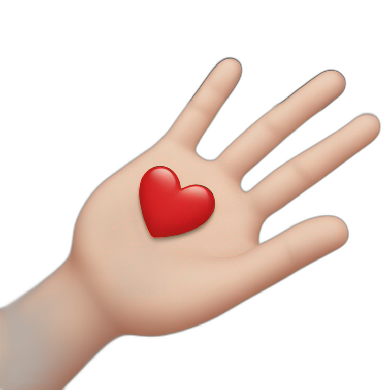 Heart shaped hand emoji
