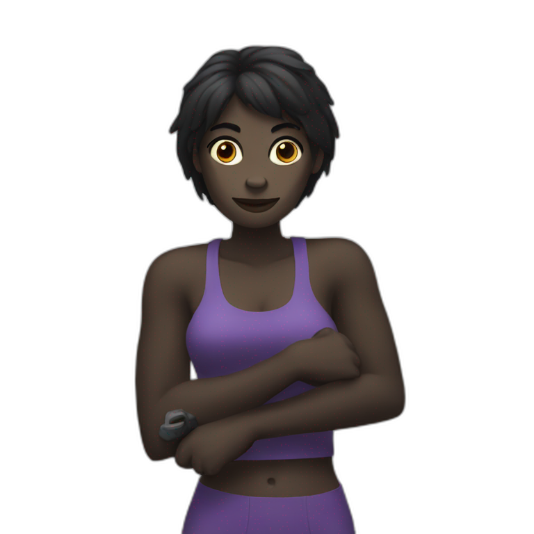 Woman with gorilla arms emoji