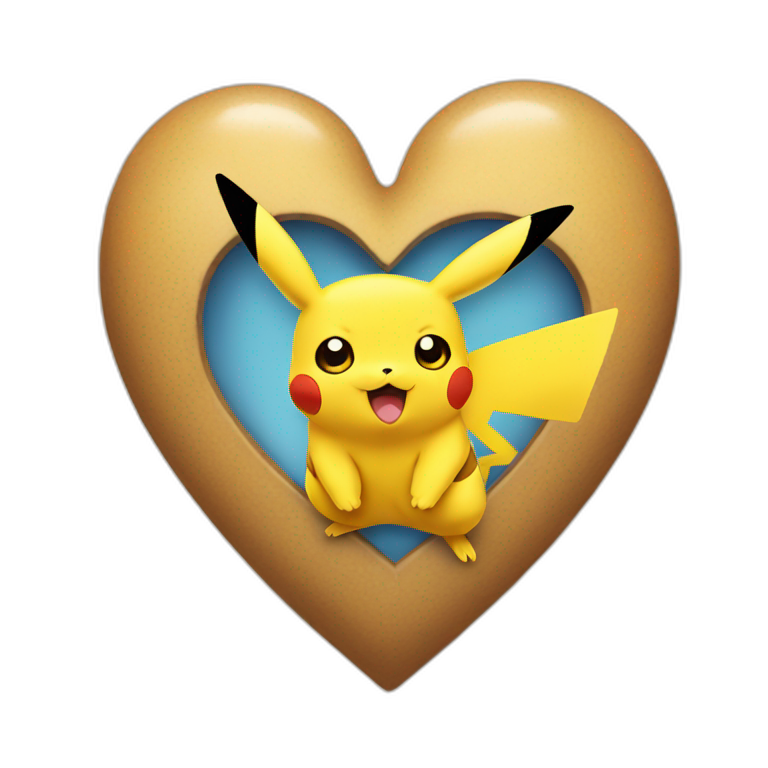 pikachu makes a heart emoji