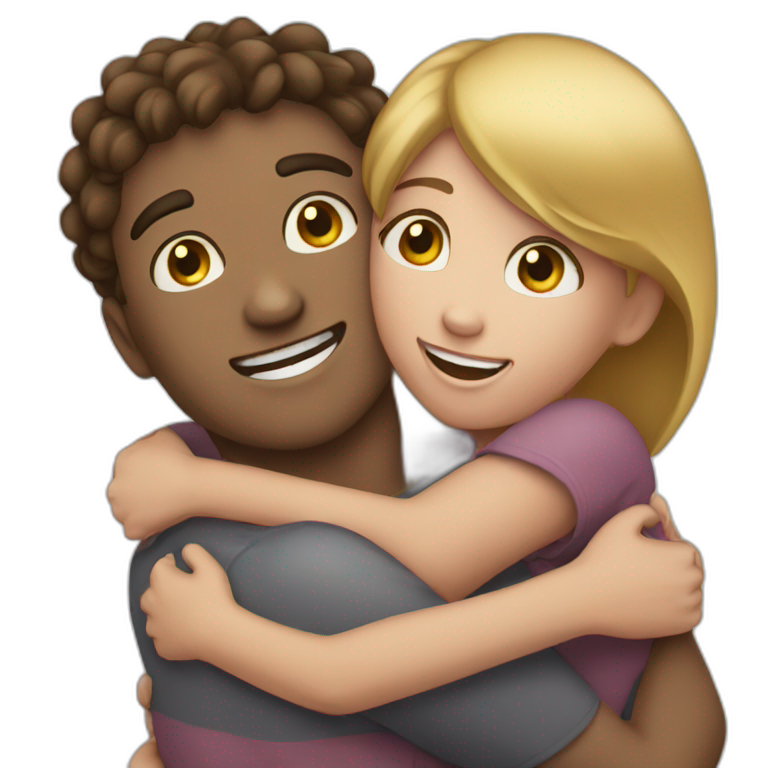 Girl boy hug emoji