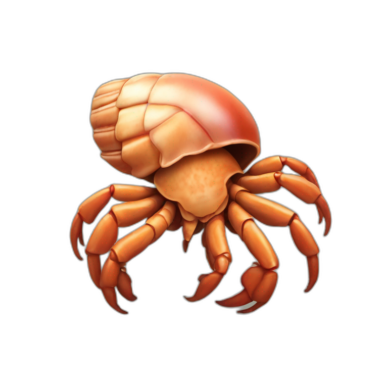 A hermit crab that is a hand emoji