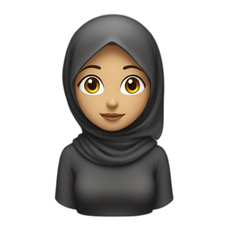 Hijab girl work on pc emoji