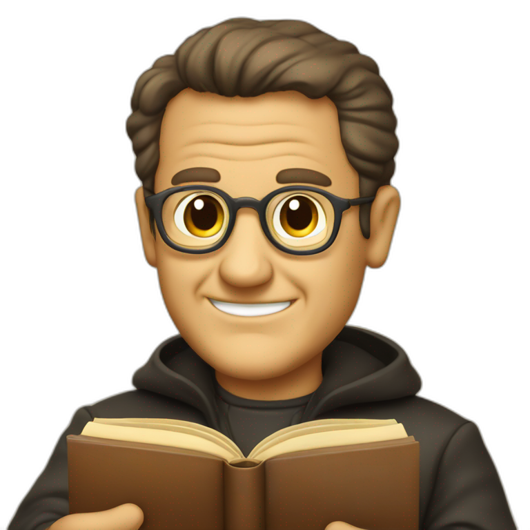 Don bosco with a book in his hand a book teaching kids emoji