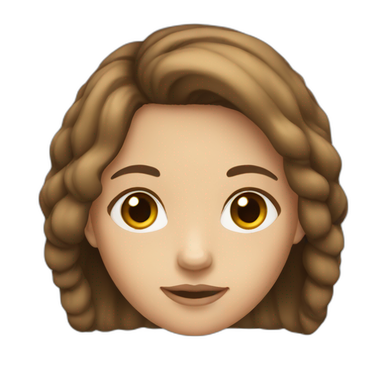 Girl-with-brown-hair-brown-eyes-light-skin. emoji