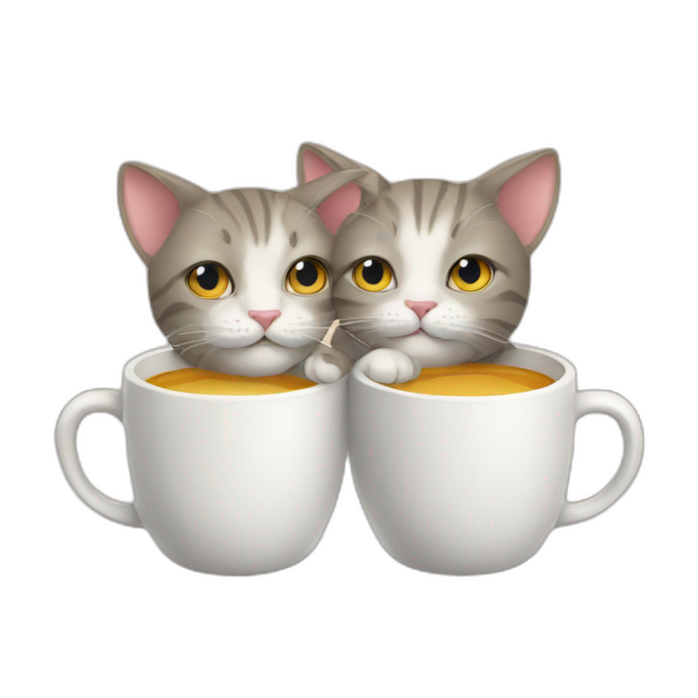 Two cats two cups emoji
