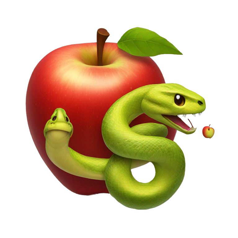 RED Apple and snake emoji