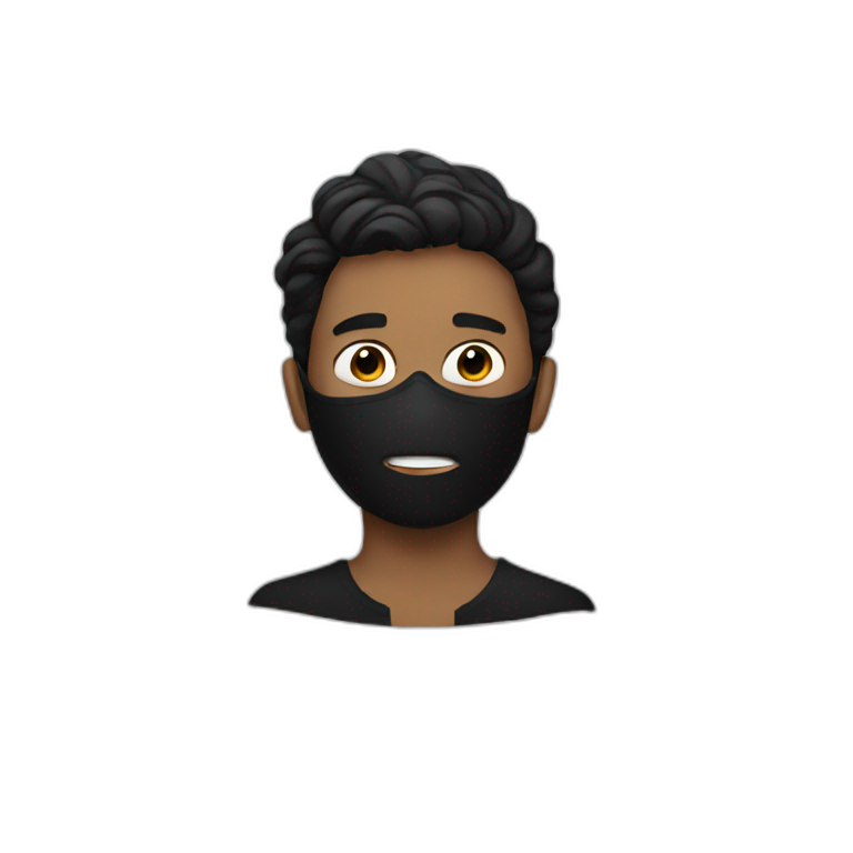 Boy , black mask emoji
