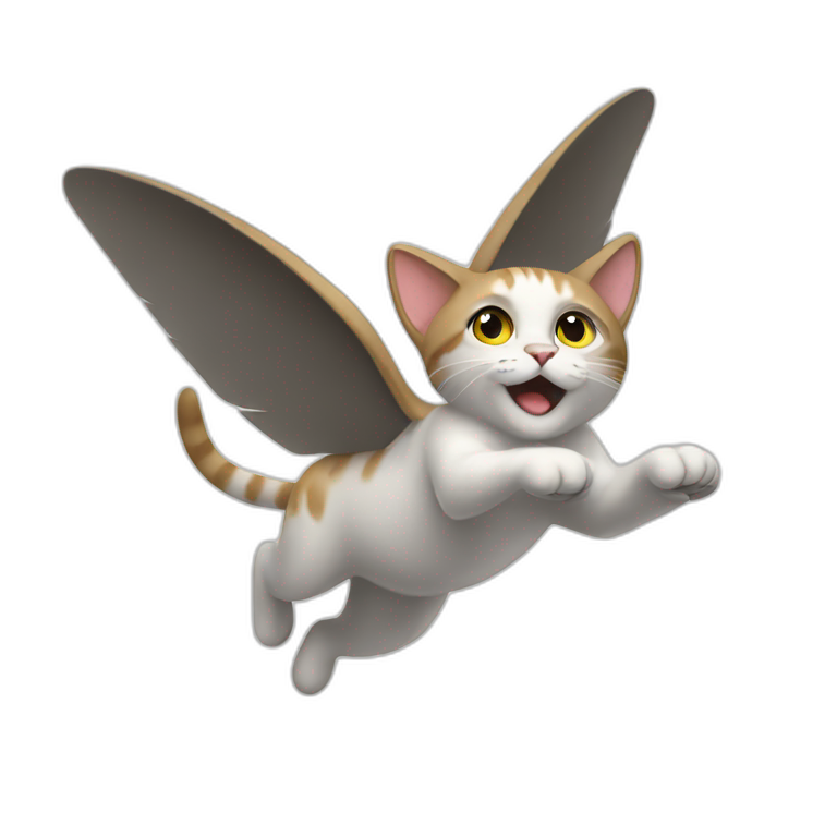 A flying cat emoji