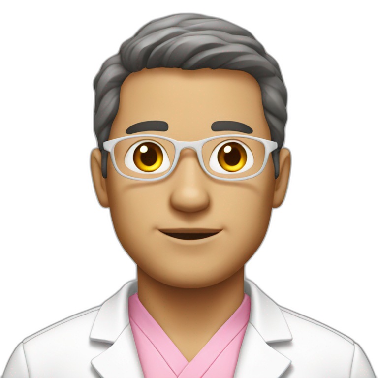 Man in pink laboratory coat emoji