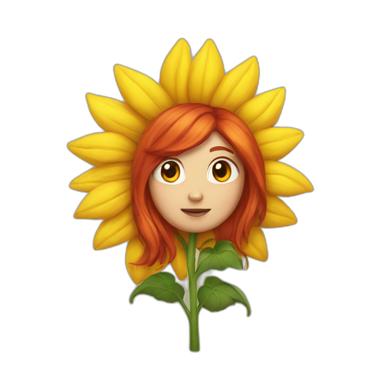sunflower-red-hair-princess emoji