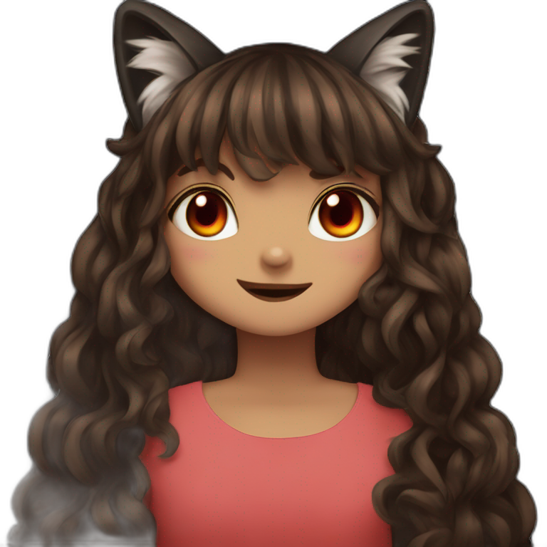 mysterious red-eyed cat girl emoji