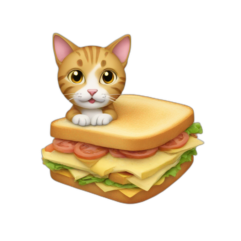 Cat eating sandwich emoji