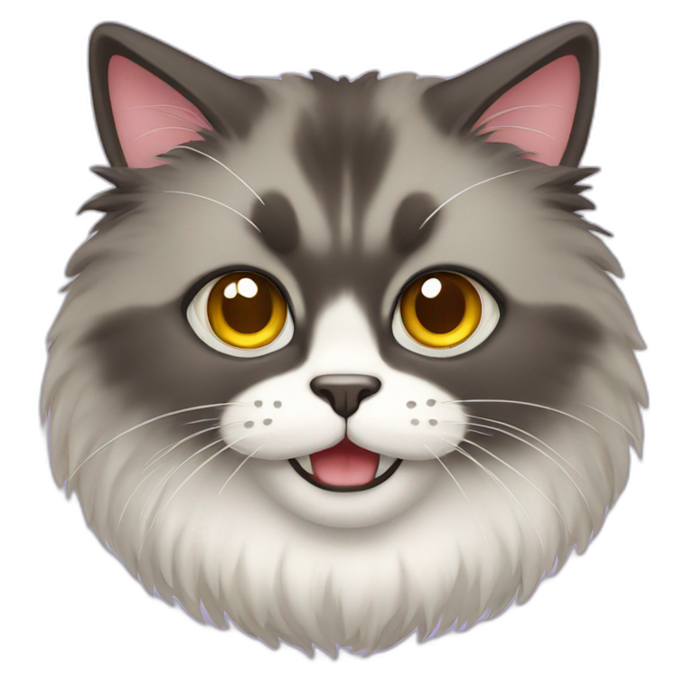 Hungry fluffy cat emoji