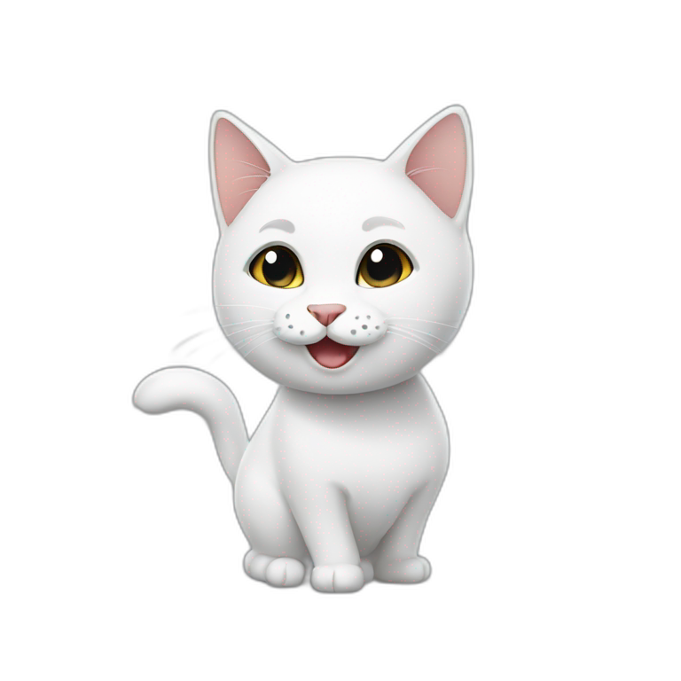 happy white & black cat emoji