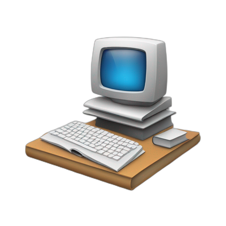 modern computer with book on the screen emoji