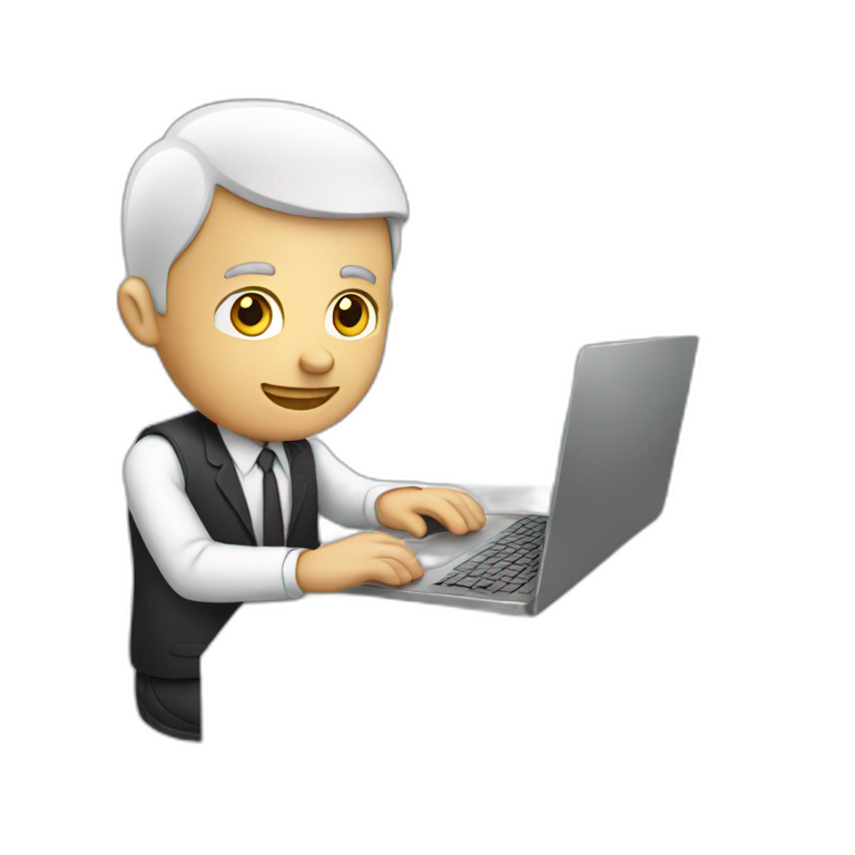 white man working with laptop emoji