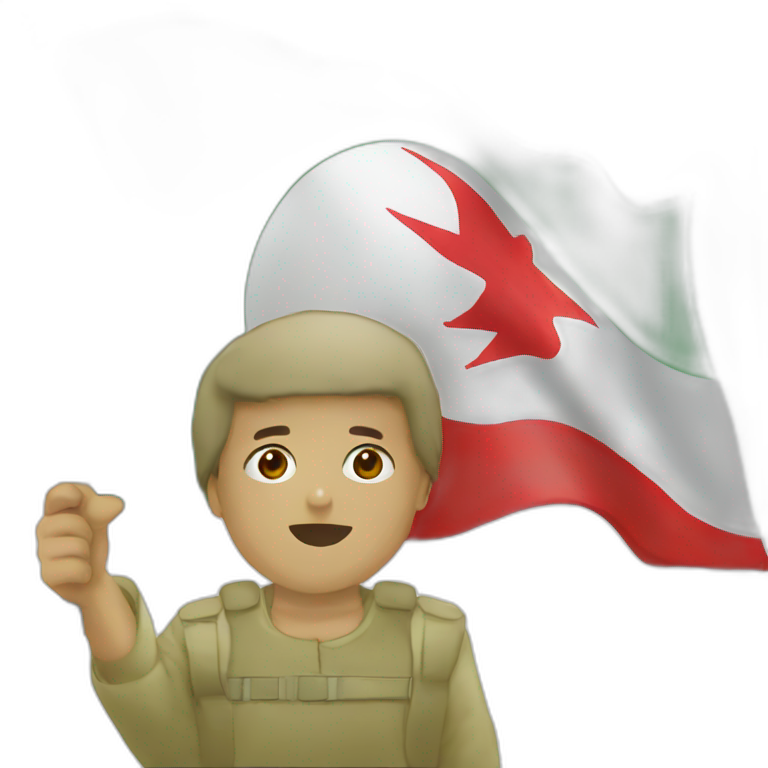 algeria flag holding by tebboun emoji