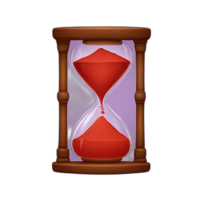 red hourglass with red sand emoji