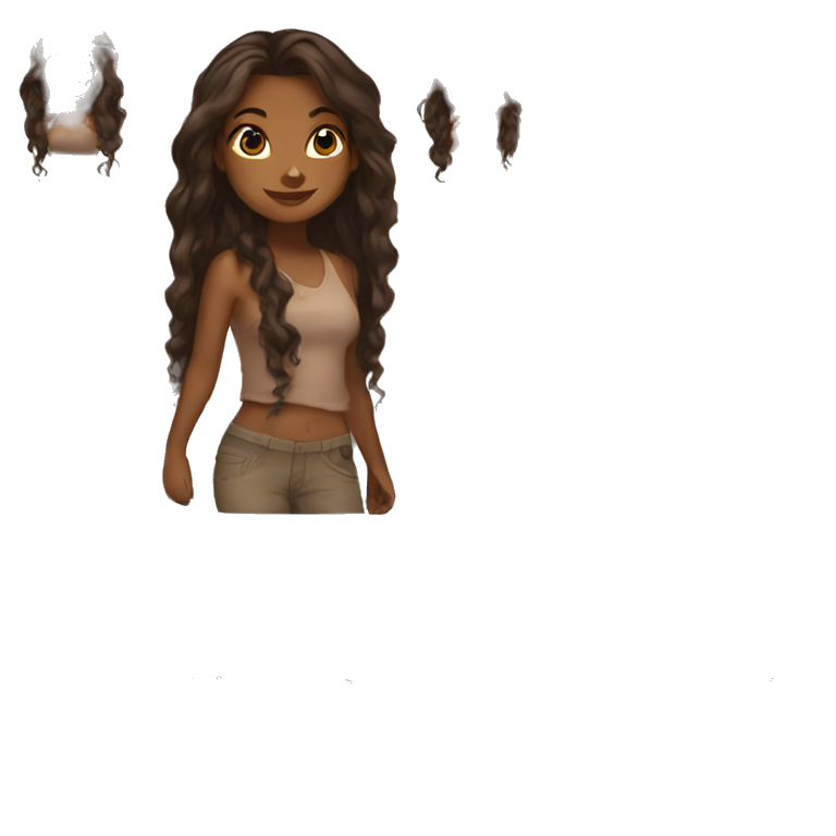 brown girl with long hair emoji