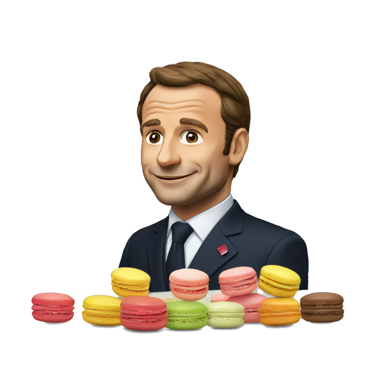 Macron mange des macarons  emoji