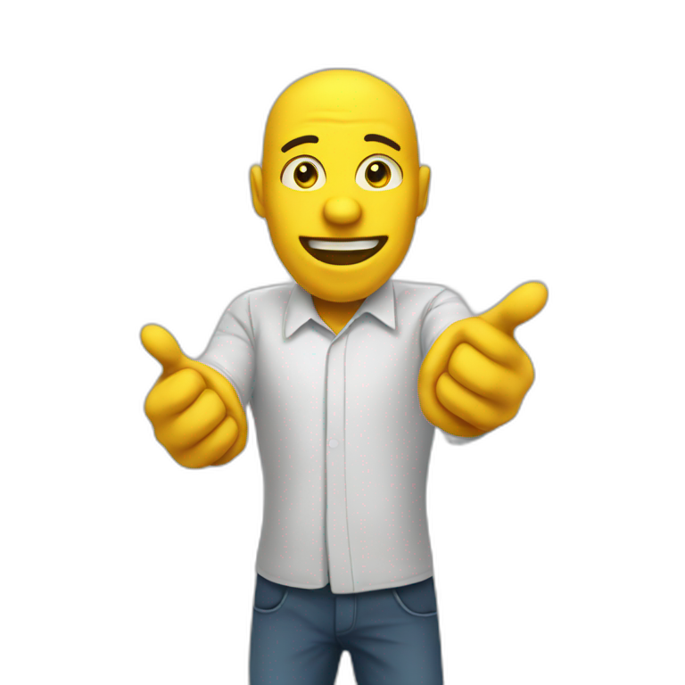 Yellow man pointing gün at viewer emoji