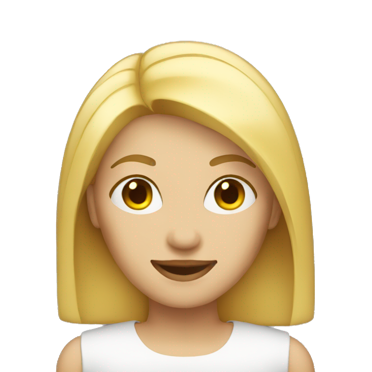 blonde straight middle length hair woman wink emoji