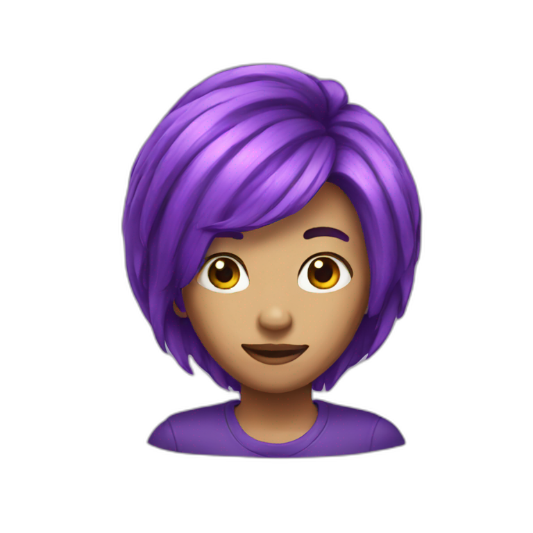 Purple hair emoji