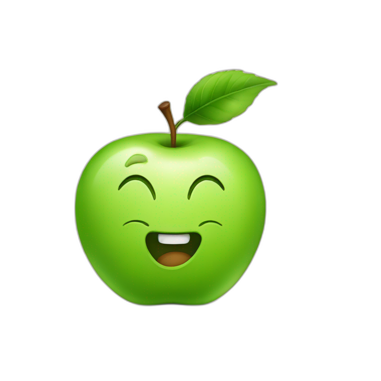 green apple happy emoji