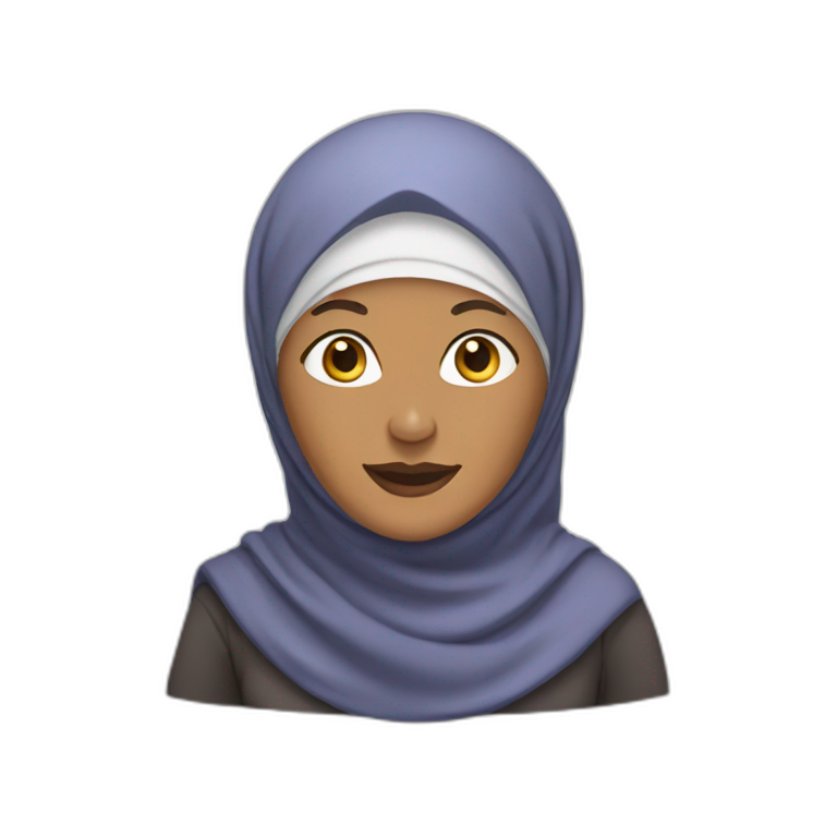 Hijabi old white woman emoji