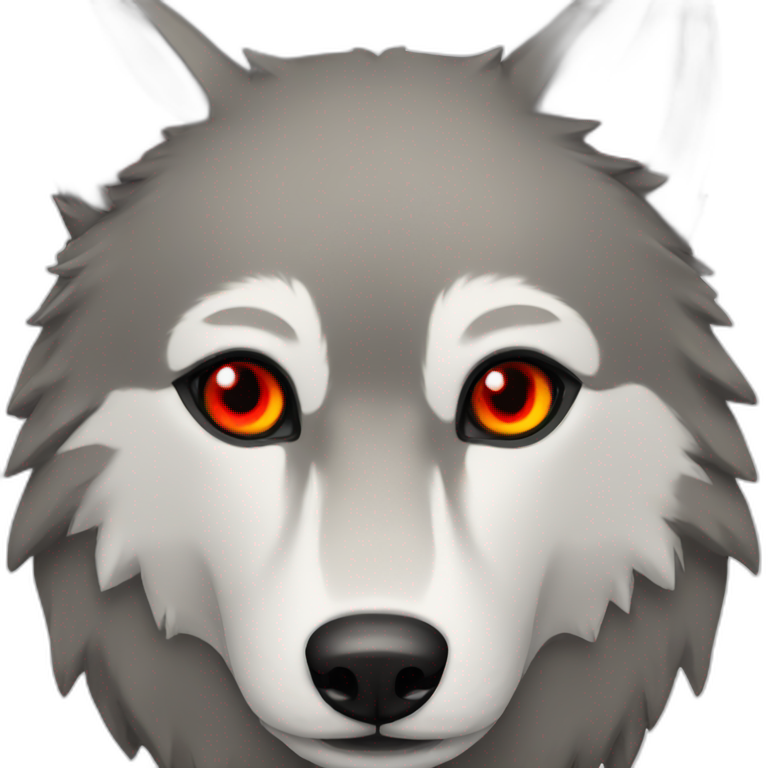 Grey wolf red eyes  emoji