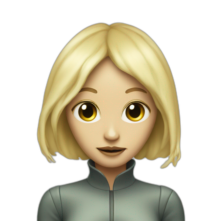 Alien with woman with blond hair emoji