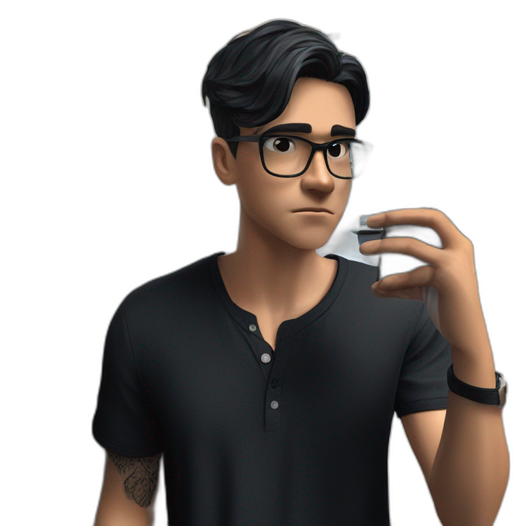 "Boy with black hair" emoji