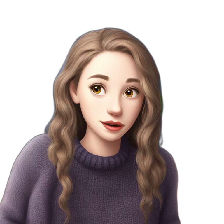 lovely girl in cozy sweater emoji