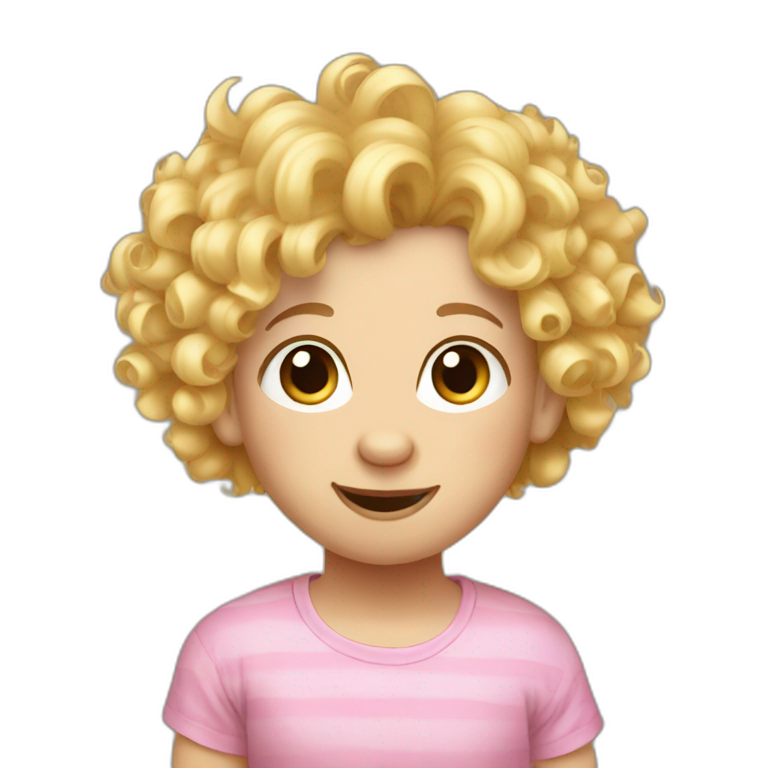 blond curly hair pig emoji