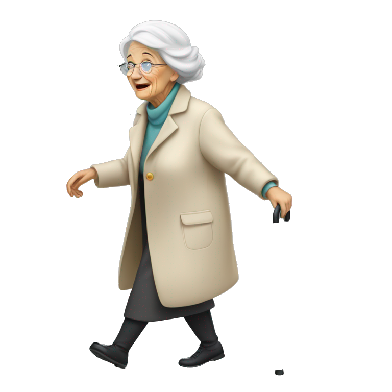 old lady walking emoji