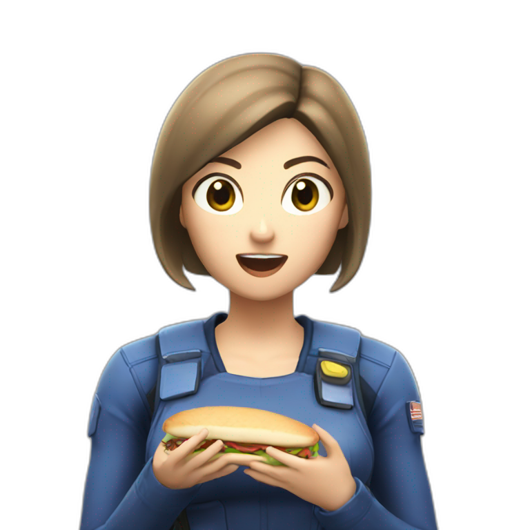 Jill valentine eating a sandwich emoji