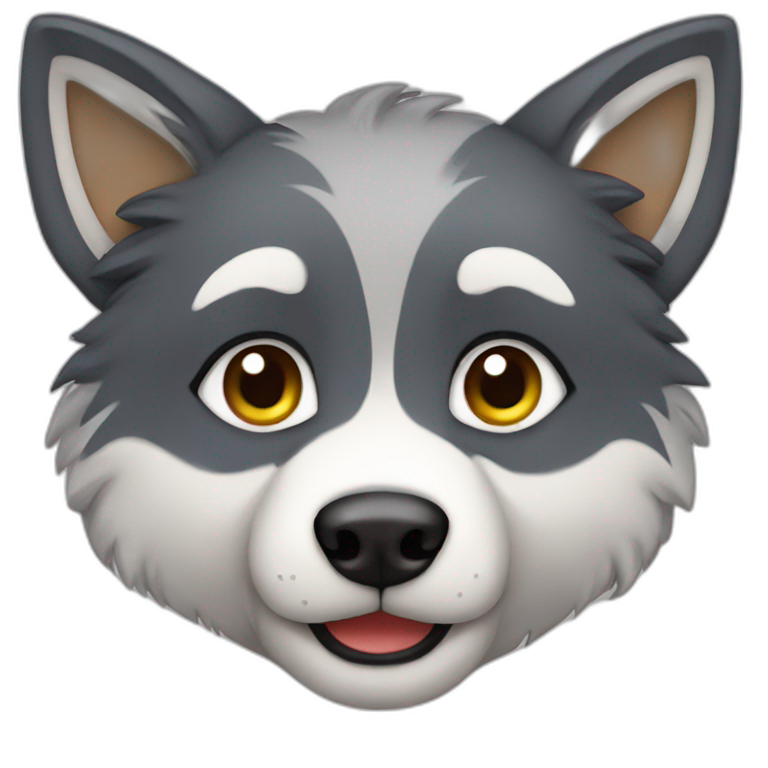 Cute wolf  emoji