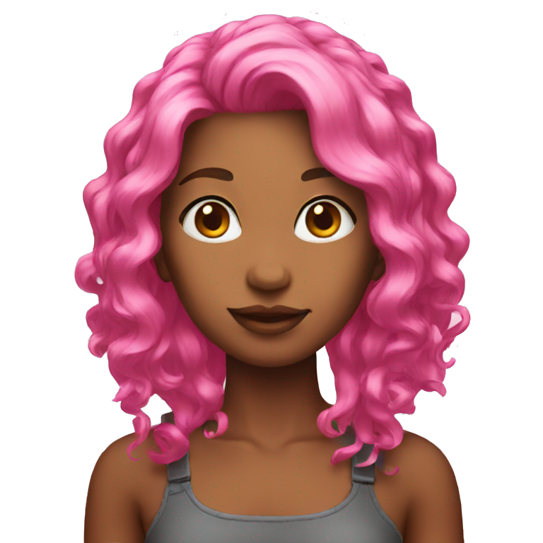 Pink hair  emoji