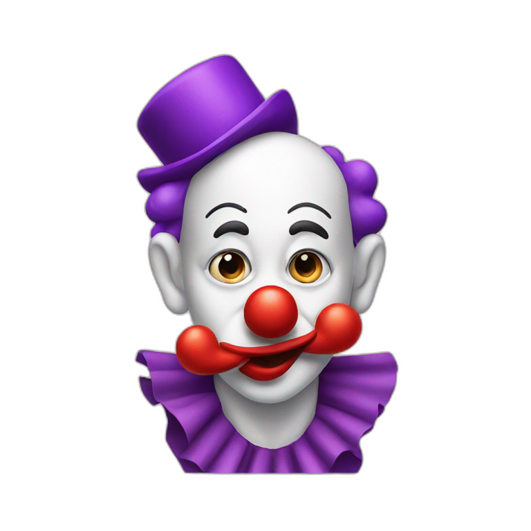 Iphone Clown playing with nose emoji