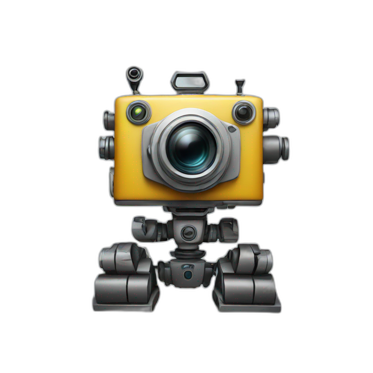 robot with a camera emoji
