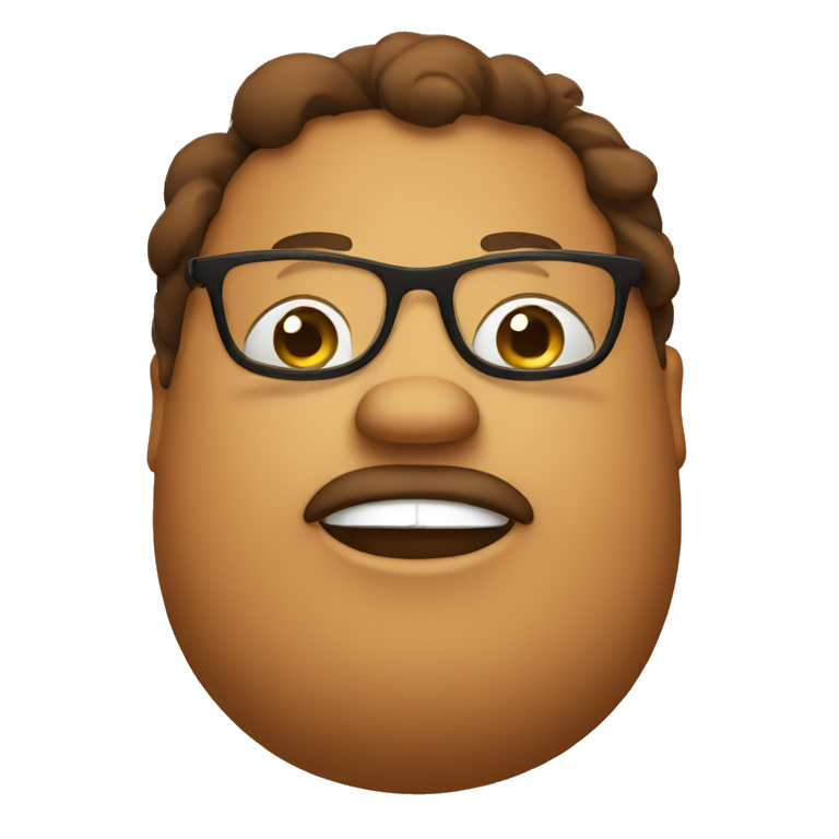 Fat brown with glasses  emoji