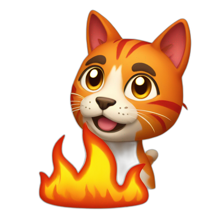 fire-cat emoji