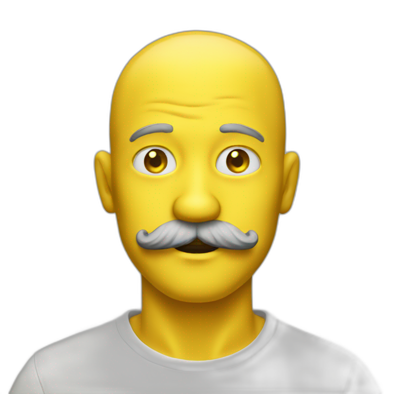hyper realistic yellow man with mustache   emoji