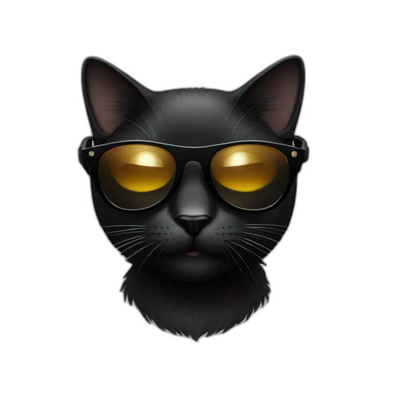 Black cat with sun glasses emoji