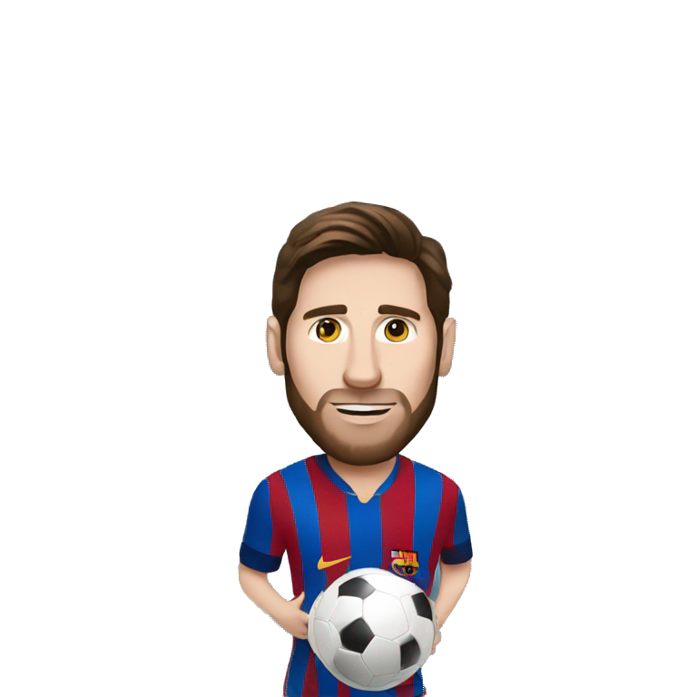 Messi playing football emoji